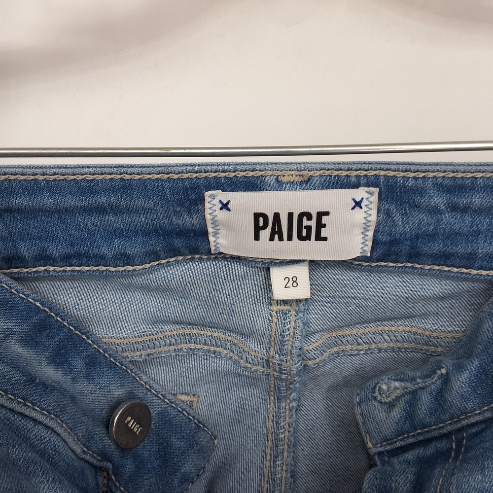 PAIGE Light Blue Flare Jeans - Picture 4 of 6